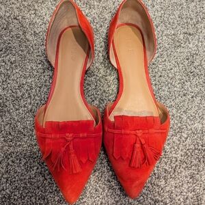 J.Crew Suede Tassel Flats Size 10